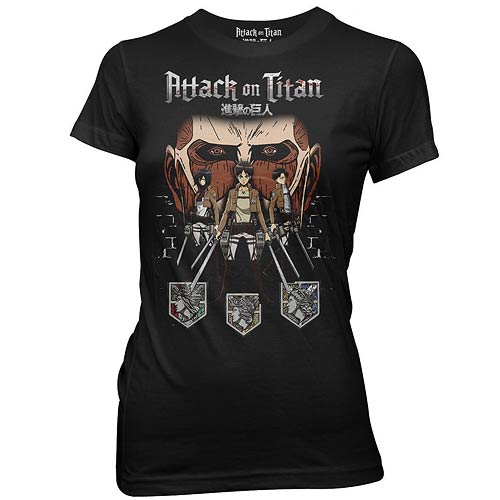 Attack on Titan Titan in the Shadows Black Juniors T-Shirt