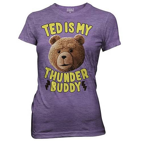 Ted Is My Thunder Buddy Juniors Purple T-Shirt
