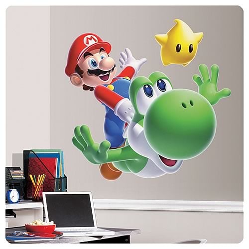 Super Mario Galaxy Mario Yoshi Giant Wall Decal