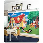Disney Mickey and Friends Chair Rail Prepasted Wall Mural