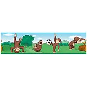 Curious George Peel and Stick Border Applique