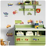 Transportation Peel and Stick Wall Appliques