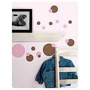 Just Dots Pink and Brown Peel and Stick Wall Appliques