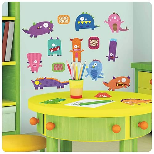 Monsters Peel and Stick Wall Appliques