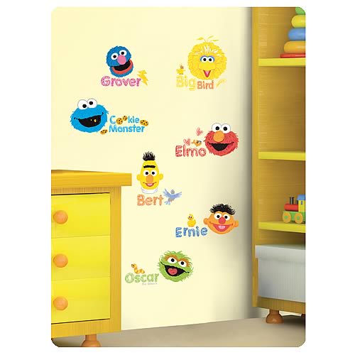 Sesame Street Scribble Characters Peel and Stick Wall Decals