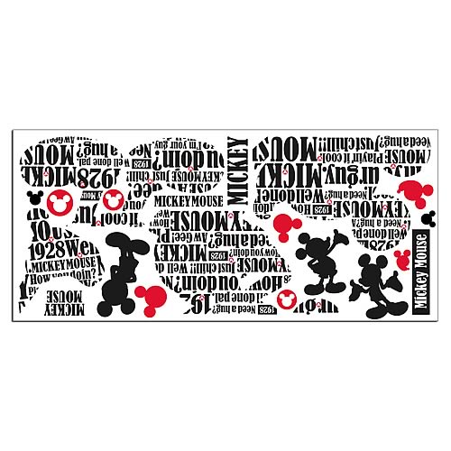 Mickey Mouse Typography Giant Peel and Stick Wall Decal