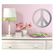 Peace Sign Peel and Stick Large Mirror