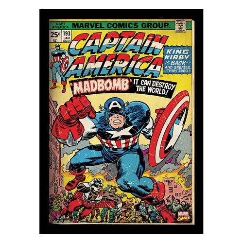 Captain America Marvel Comic Cover Stretched Canvas Print