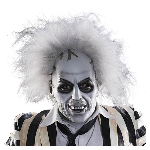 Beetlejuice Deluxe Adult Latex Mask with Hair