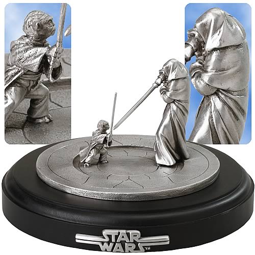 Star Wars Pewter Yoda Darth Sidious Battle Diorama
