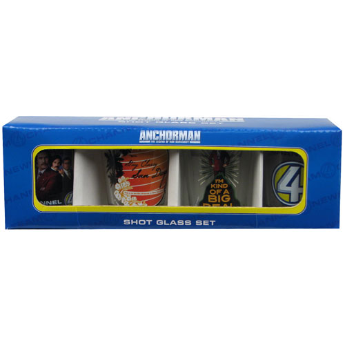 Anchorman Legend of Ron Burgundy Shot Glass 4-Pack