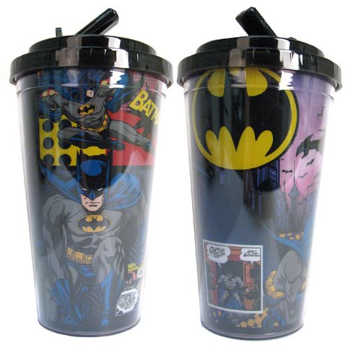Batman Comic 16 oz. Flip-Straw Travel Cup