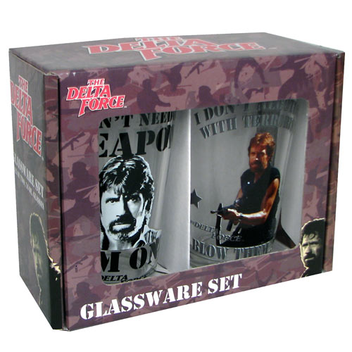 The Delta Force Chuck Norris Glass Tumbler 2-Pack