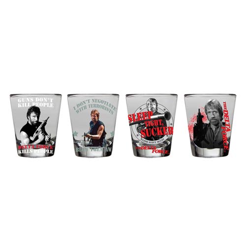 Delta Force Chuck Norris Shot Glass 4-Pack