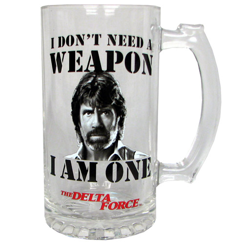 Delta Force Chuck Norris Glass Stein