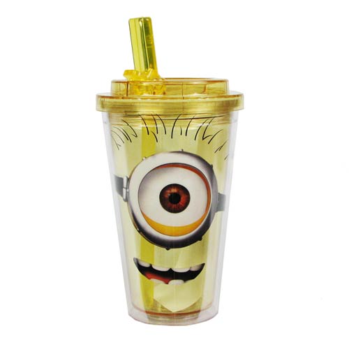 Despicable Me Happy One Eye Minion Flip-Straw Travel Cup
