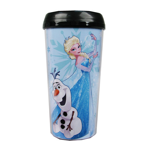 Frozen Olaf the Snow Man and Elsa 16 oz. Plastic Travel Mug