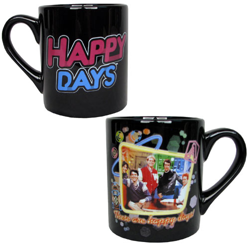 Happy Days Cast Portrait Black Mug