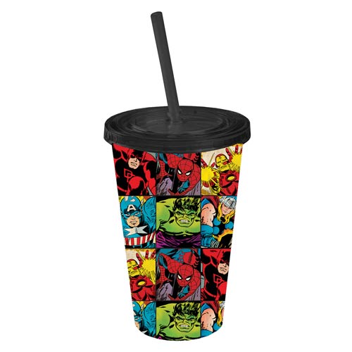 Marvel Heroes in Action Plastic Travel Mug