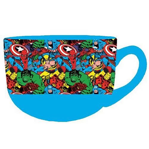 Marvel Characters in Action Blue Mug