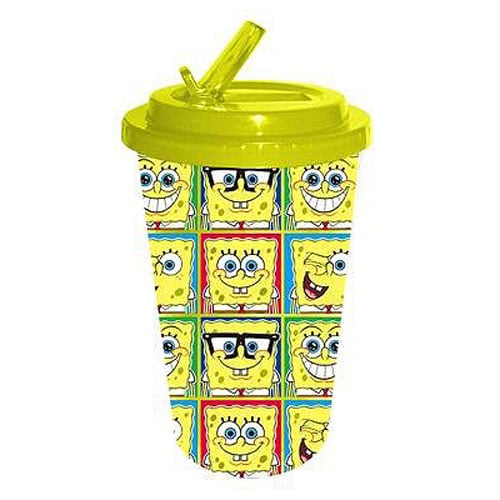 SpongeBob SquarePants Grid 16 oz. Flip-Straw Travel Cup
