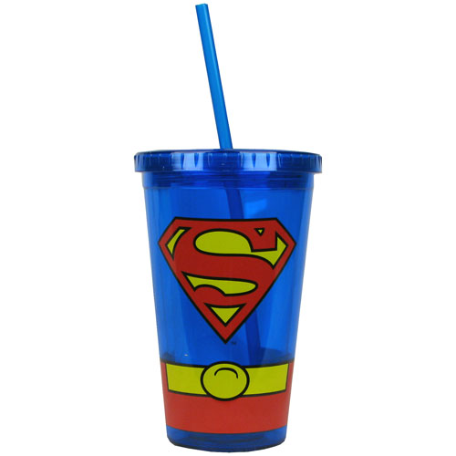 Superman Uniform 16 oz. Plastic Travel Cup