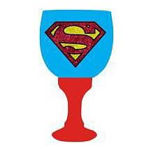 Superman Logo Glass Goblet Drinking Cup