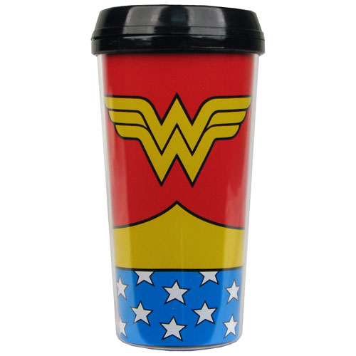 Wonder Woman Uniform 16 oz. Plastic Travel Mug