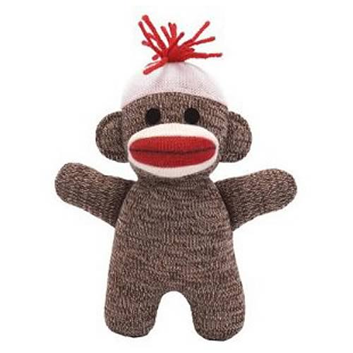Sock Monkey Baby 7-Inch Brown Plush