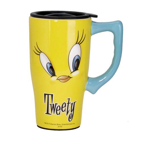 Looney Tunes Tweety Bird Yellow Travel Mug with Handle
