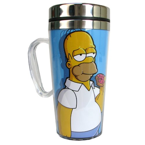 The Simpsons Homer with Donut 16 oz. Travel Mug