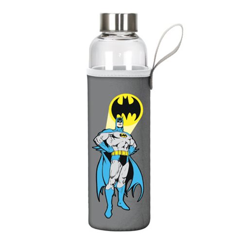 Batman 20 oz. Glass Water Bottle with Neoprene Sleeve
