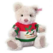 Steiff Christmas Teddy Bear 2009 Cream Plush