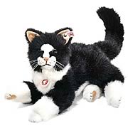 Steiff Masterpiece Black and White Plush Koko Cat
