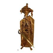 Pirates of the Caribbean Bird Head Skeleton Gold Statue