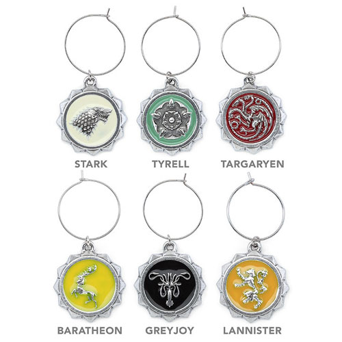 Game of Thrones House Sigil Wine Charm 6-Pack