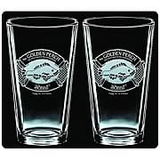 The Hobbit Golden Perch Premium Etched Pint Glass 2-Pack