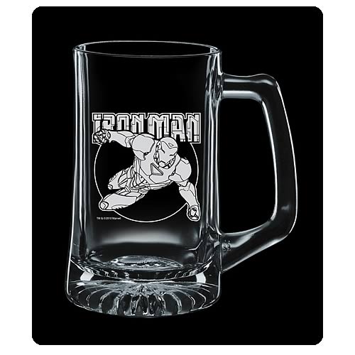 Iron Man Premium Etched Glass Stein