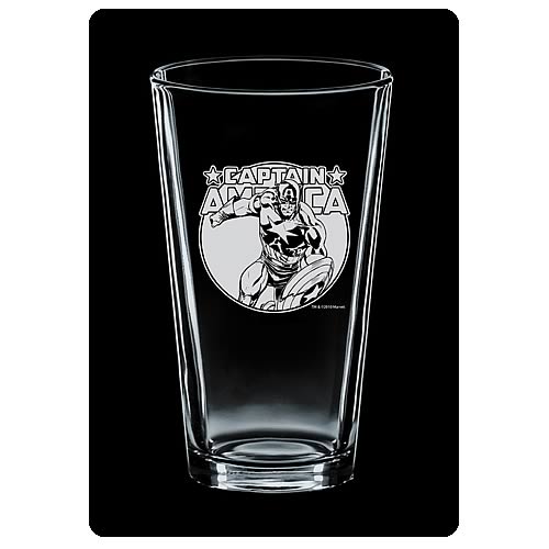 Captain America Premium Etched Pint Glass 2-Pack