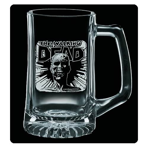 Walking Dead Dead Head Premium Etched Glass Stein