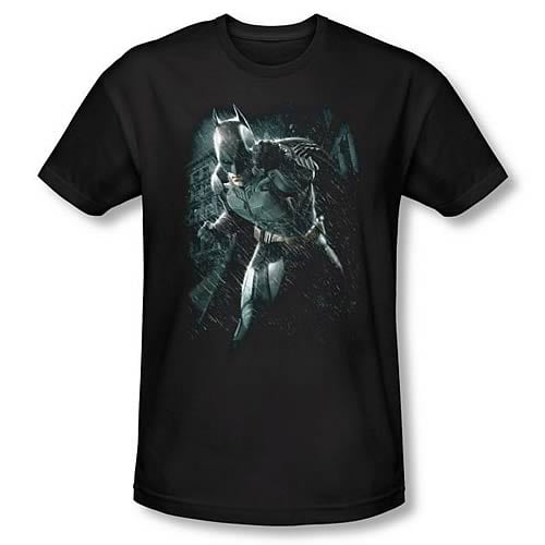 Batman Dark Knight Rises Batman Rain Black T-Shirt