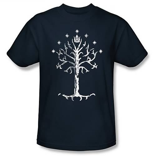 Lord of the Rings White Tree of Gondor Navy T-Shirt