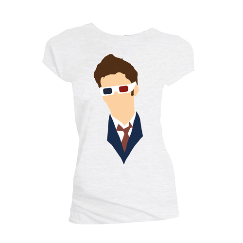 Doctor Who 10th Doctor 3D Glasses Vector Ladies T-Shirt