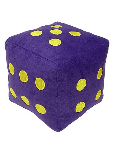 6-Sided Purple Fuzzy Dice 8-inch Plush