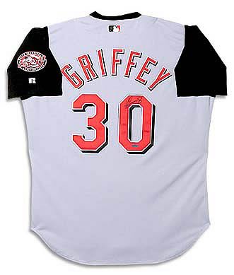 Ken Griffey Jr. Signed Cincinnati Reds Away/Gray Jersey