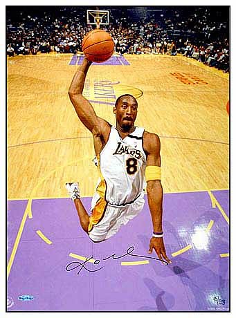 Kobe Bryant Signed Lakers "White Jersey" Photo