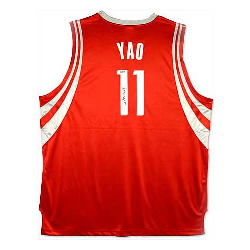 Yao Ming Signed Houston Rockets Away/Red Jersey