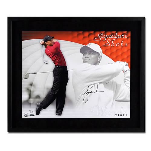 Tiger Woods Signed "Signature Shots" Framed Photo