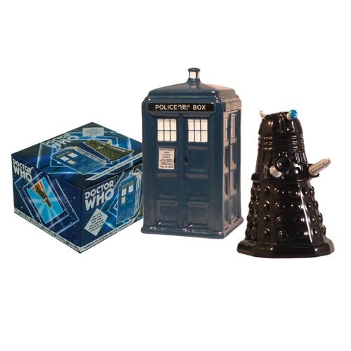 Doctor Who TARDIS vs. Dalek Salt and Pepper Shaker Set