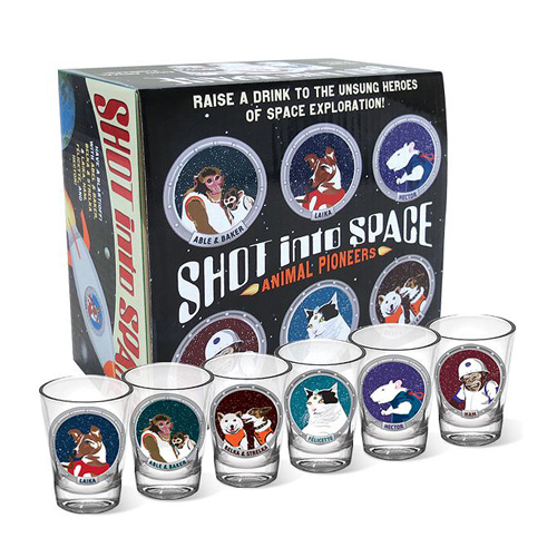 Animals in Space Shot Glasses 6-Pack